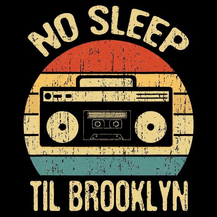 No Sleep Til Brooklyn Retro Old School Stereo Ghetto Blaster Cooling Performance Crew T-Shirt