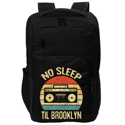 No Sleep Til Brooklyn Retro Old School Stereo Ghetto Blaster Impact Tech Backpack