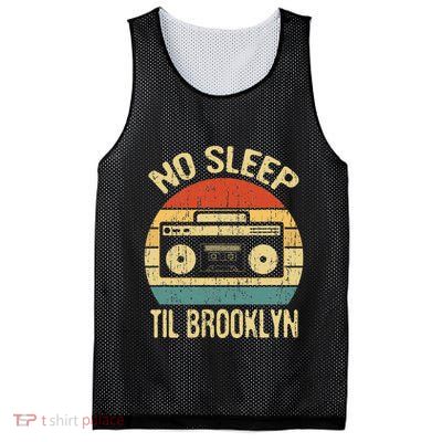 No Sleep Til Brooklyn Retro Old School Stereo Ghetto Blaster Mesh Reversible Basketball Jersey Tank