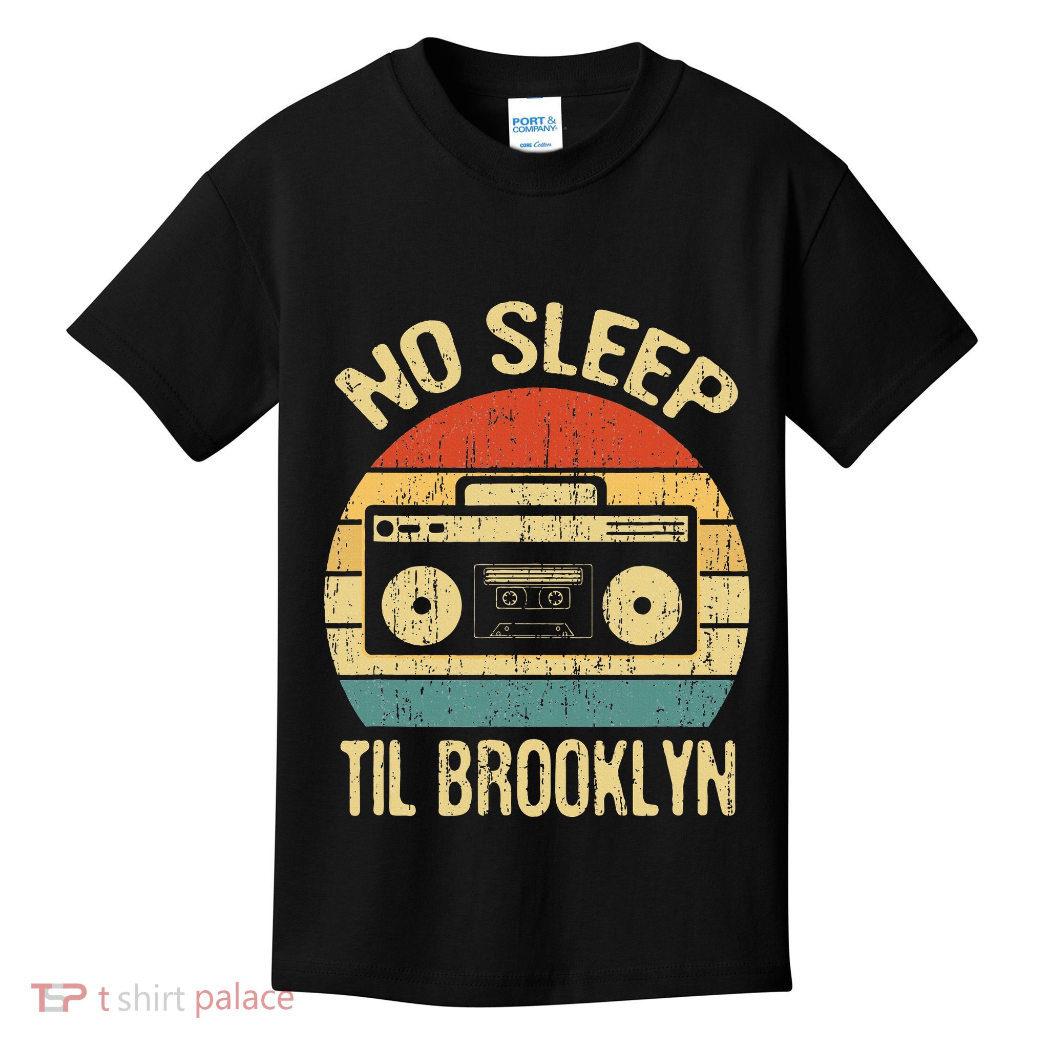 No Sleep Til Brooklyn Retro Old School Stereo Ghetto Blaster Kids T-Shirt