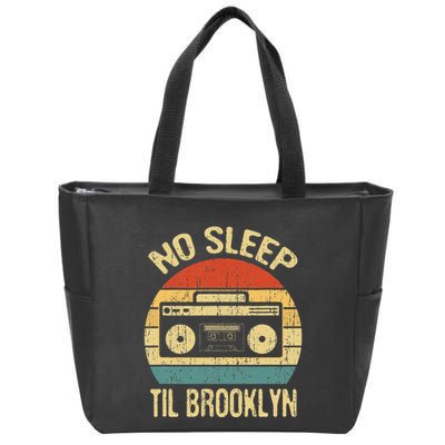 No Sleep Til Brooklyn Retro Old School Stereo Ghetto Blaster Zip Tote Bag