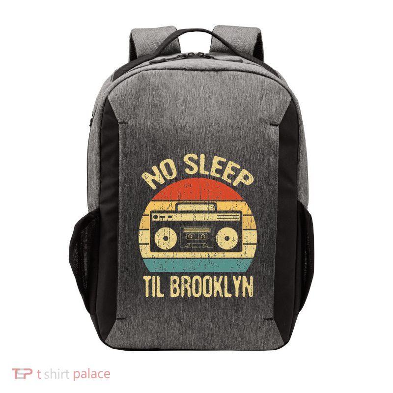 No Sleep Til Brooklyn Retro Old School Stereo Ghetto Blaster Vector Backpack