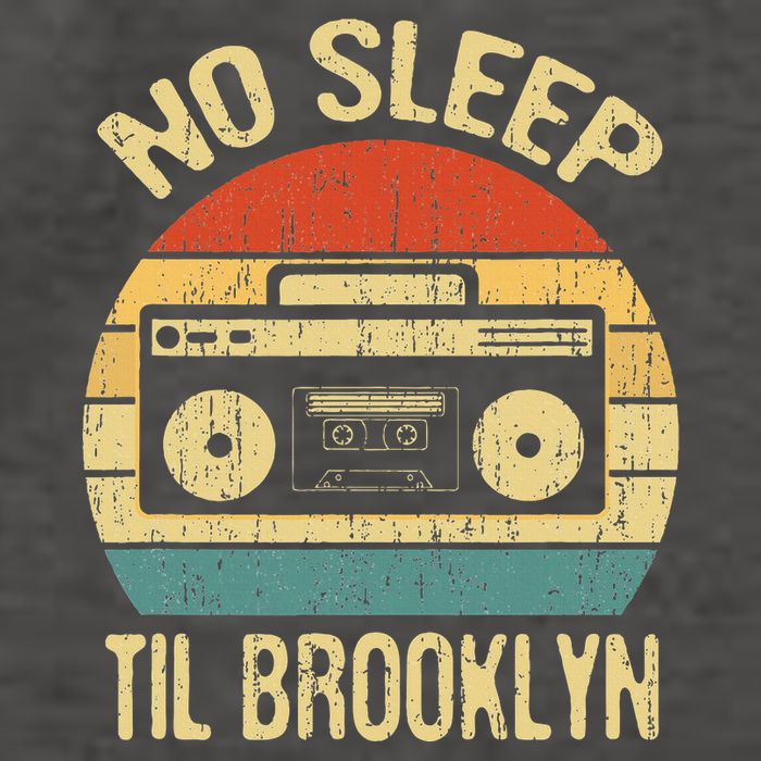 No Sleep Til Brooklyn Retro Old School Stereo Ghetto Blaster Vector Backpack