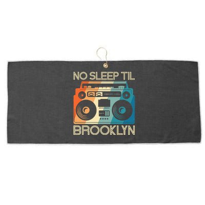 No Sleep Til Brooklyn Old School Portable Stereo Large Microfiber Waffle Golf Towel