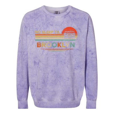 No Sleep Til Brooklyn Old School Portable Stereo Retro Colorblast Crewneck Sweatshirt