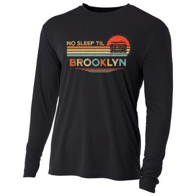 No Sleep Til Brooklyn Old School Portable Stereo Retro Cooling Performance Long Sleeve Crew