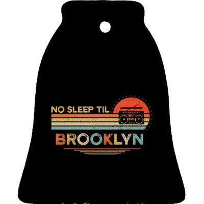 No Sleep Til Brooklyn Old School Portable Stereo Retro Ceramic Bell Ornament