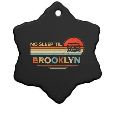 No Sleep Til Brooklyn Old School Portable Stereo Retro Ceramic Star Ornament