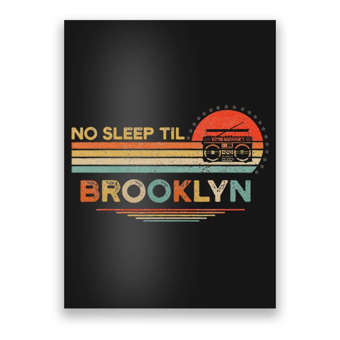 No Sleep Til Brooklyn Old School Portable Stereo Retro Poster