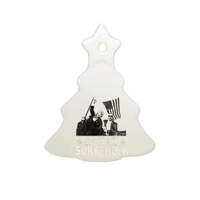 Never Surrender Trump 2024 Ceramic Tree Ornament