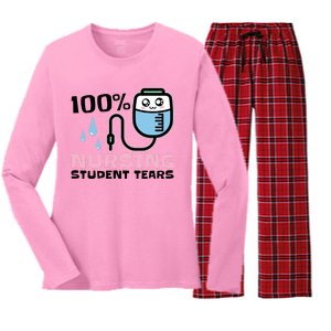 Nursing Student Tears Great Gift Women's Long Sleeve Flannel Pajama Set 