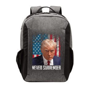 Never Surrender Trump Mug Shot 2024 President American Flag Vector Backpack