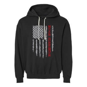 Never Surrender Usa Flag Never Surrender Garment-Dyed Fleece Hoodie