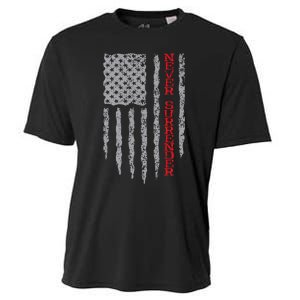 Never Surrender Usa Flag Never Surrender Cooling Performance Crew T-Shirt