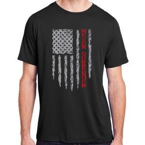 Never Surrender Usa Flag Never Surrender Adult ChromaSoft Performance T-Shirt