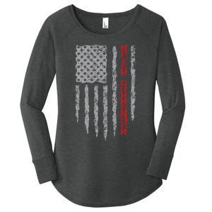 Never Surrender Usa Flag Never Surrender Women's Perfect Tri Tunic Long Sleeve Shirt