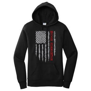 Never Surrender Usa Flag Never Surrender Women's Pullover Hoodie