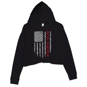 Never Surrender Usa Flag Never Surrender Crop Fleece Hoodie