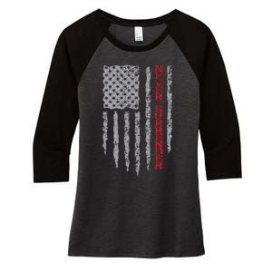 Never Surrender Usa Flag Never Surrender Women's Tri-Blend 3/4-Sleeve Raglan Shirt