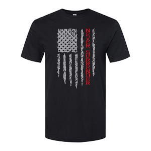 Never Surrender Usa Flag Never Surrender Softstyle CVC T-Shirt