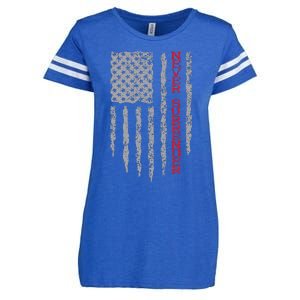 Never Surrender Usa Flag Never Surrender Enza Ladies Jersey Football T-Shirt