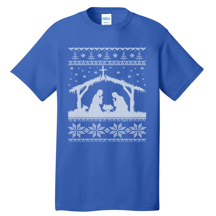 Nativity Scene Ugly Christmas Design Gift Tall T-Shirt