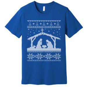 Nativity Scene Ugly Christmas Design Gift Premium T-Shirt