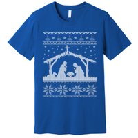 Nativity Scene Ugly Christmas Design Gift Premium T-Shirt