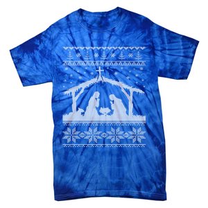 Nativity Scene Ugly Christmas Design Gift Tie-Dye T-Shirt