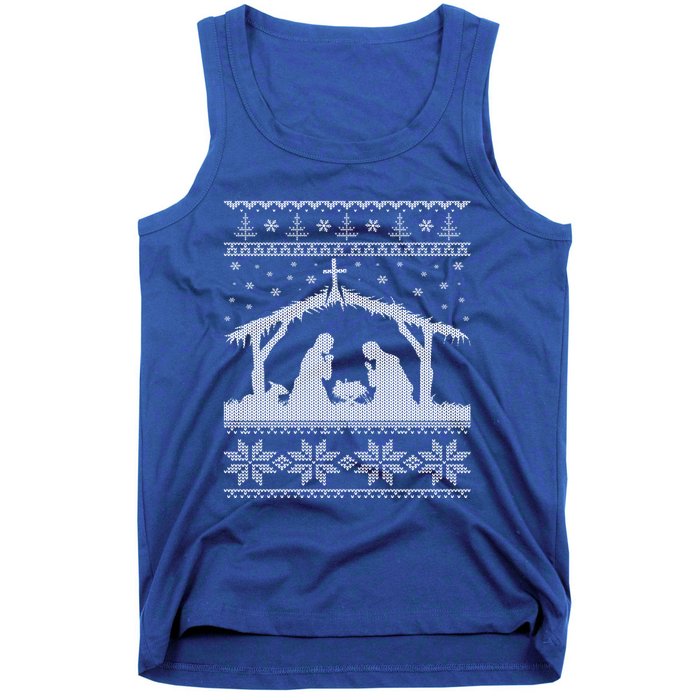 Nativity Scene Ugly Christmas Design Gift Tank Top