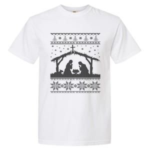 Nativity Scene Ugly Christmas Design Gift Garment-Dyed Heavyweight T-Shirt