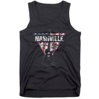 Nashville Souvenir Vintage American Flag Guitar Player Tank Top