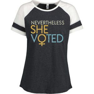 Nevertheless She Voted WoS Rights Feminist Gift Enza Ladies Jersey Colorblock Tee