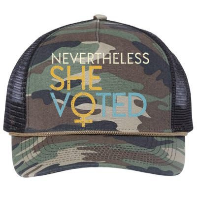 Nevertheless She Voted WoS Rights Feminist Gift Retro Rope Trucker Hat Cap