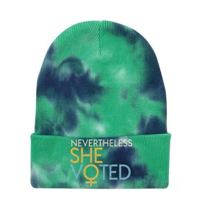 Nevertheless She Voted WoS Rights Feminist Gift Tie Dye 12in Knit Beanie