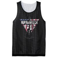 Nashville Souvenir Vintage American Flag Guitar Player Mesh Reversible Basketball Jersey Tank