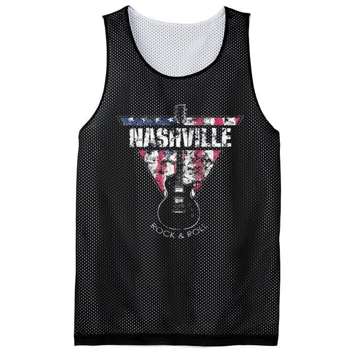 Nashville Souvenir Vintage American Flag Guitar Player Mesh Reversible Basketball Jersey Tank