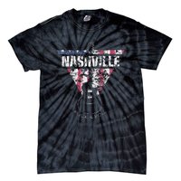 Nashville Souvenir Vintage American Flag Guitar Player Tie-Dye T-Shirt