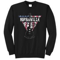 Nashville Souvenir Vintage American Flag Guitar Player Sweatshirt