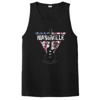 Nashville Souvenir Vintage American Flag Guitar Player PosiCharge Competitor Tank