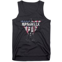 Nashville Souvenir Vintage American Flag Guitar Player Tank Top