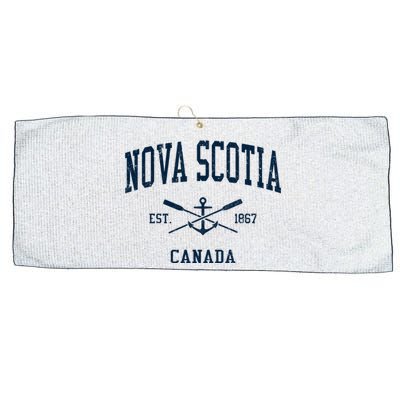 Nova Scotia Vintage Crossed Oars & Boat Anchor Large Microfiber Waffle Golf Towel