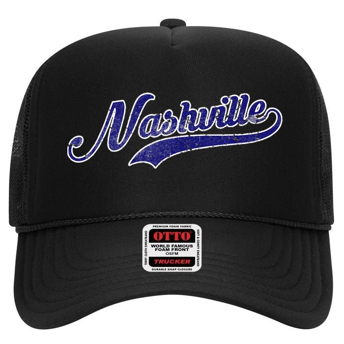 Nashville Soccer Vintage Fan High Crown Mesh Back Trucker Hat