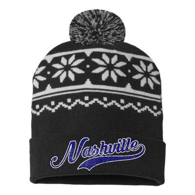 Nashville Soccer Vintage Fan USA-Made Snowflake Beanie