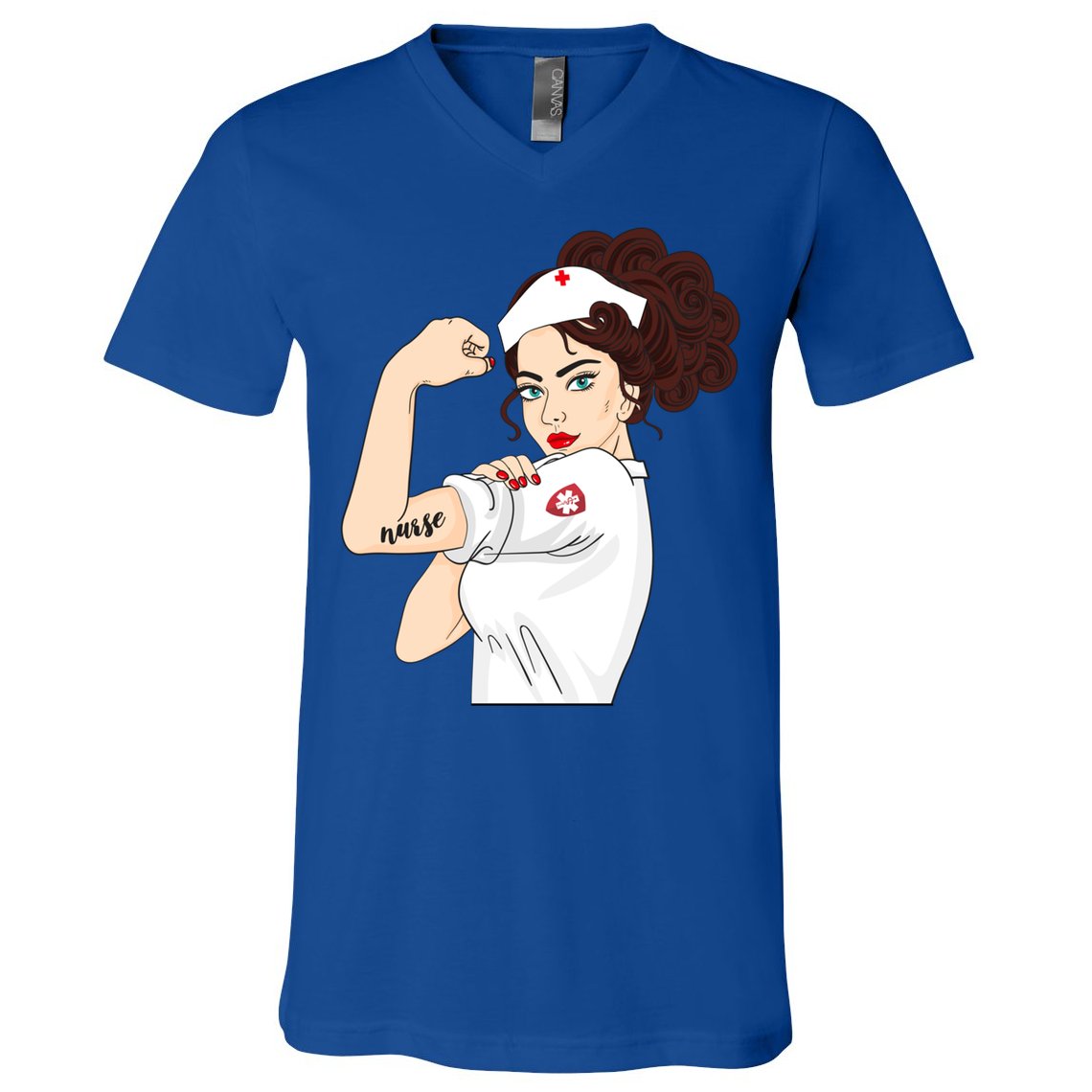 Nurse Strong Warrior Proud Nurses And Students Gift V-Neck T-Shirt