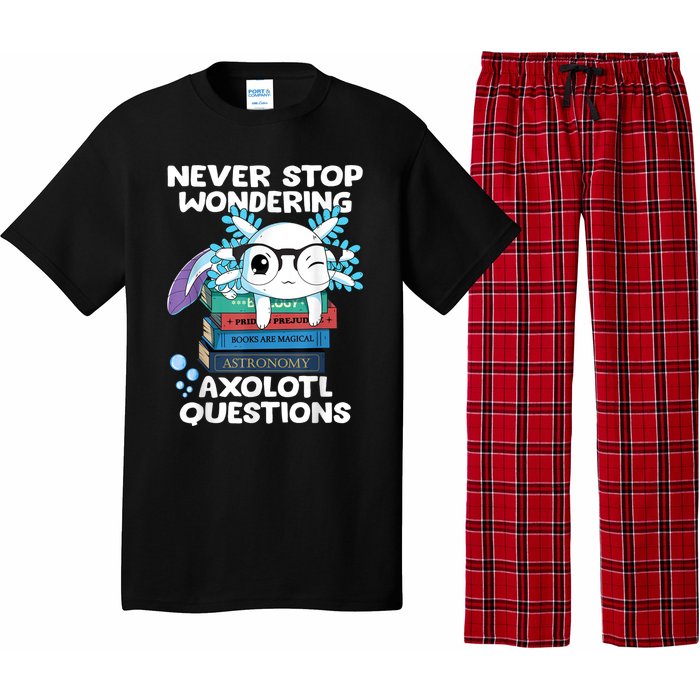 Never Stop Wondering Axolotl Questions Shirt Cute Axolotl Pajama Set