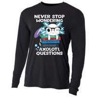 Never Stop Wondering Axolotl Questions Shirt Cute Axolotl Cooling Performance Long Sleeve Crew