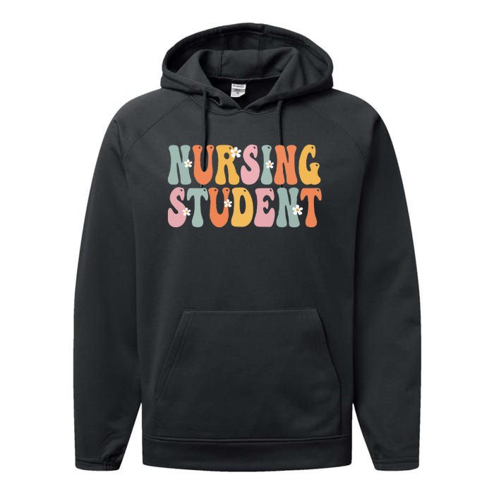 Nursing Student Week Groovy Appreciation Day For Women Work Performance Fleece Hoodie