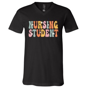 Nursing Student Week Groovy Appreciation Day For Women Work V-Neck T-Shirt