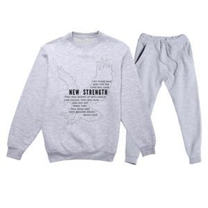 New Strength Wings Like Eagles Isaiah 4031 Blk Letter Premium Crewneck Sweatsuit Set